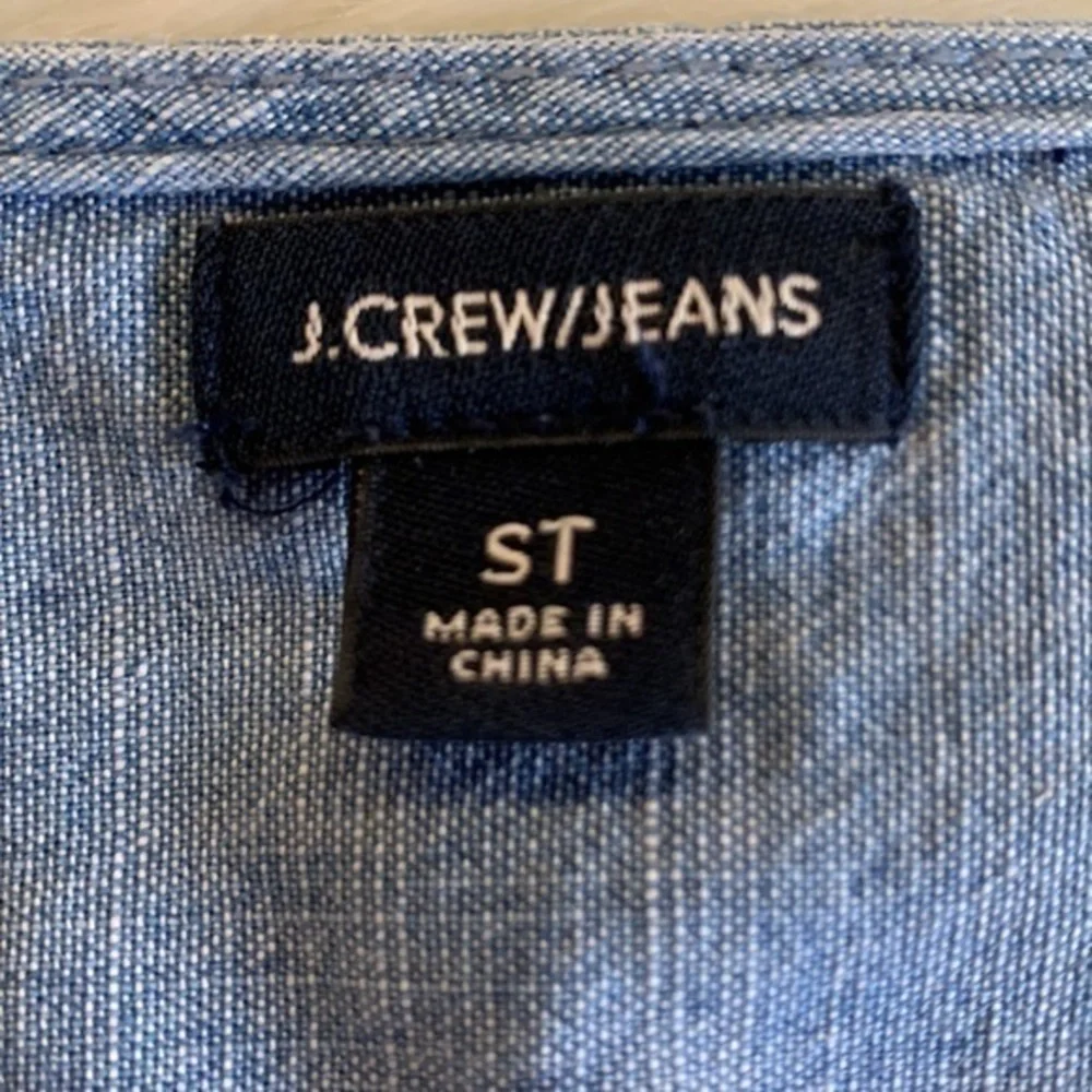 J. Crew chambray surplice wrap with silver stars and adjustable bottom S Tall